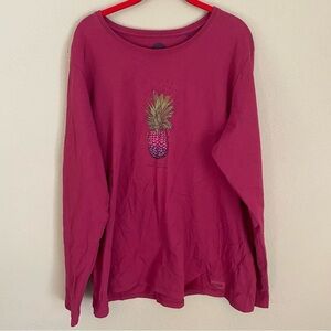 Life is Good Classic Fit Crusher Long Sleeve Tee Pineapple